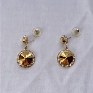 Ballroom Gold Tone Swarovski Crystal Earrings